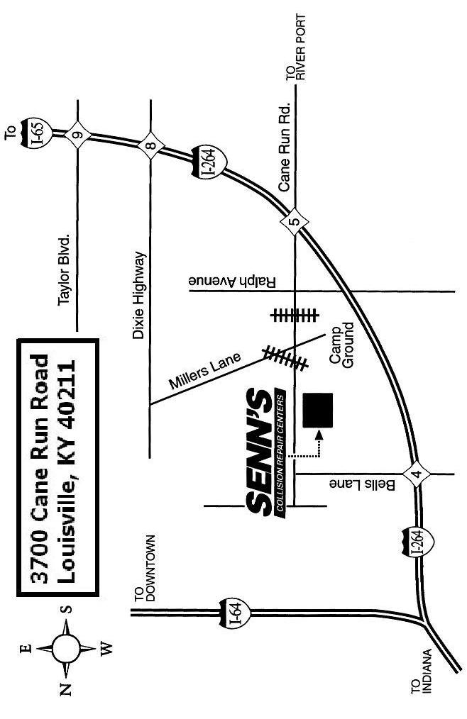 Senn's Body & Paint Shop Map