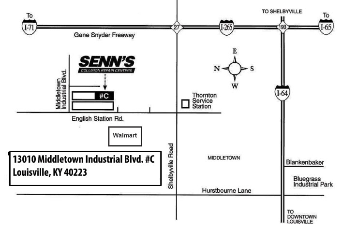 Senn's of Middletown Map